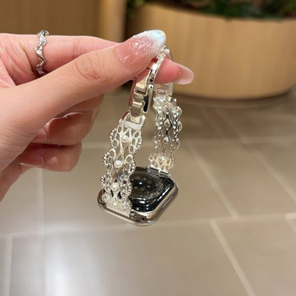 Copper Lace Pearl Apple Watch Bracelet